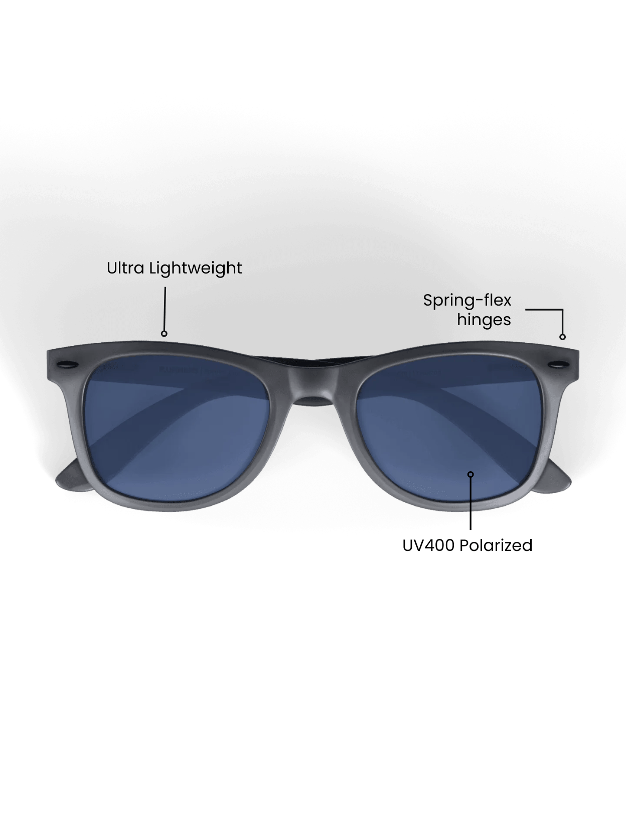 Gray Square Sport Sunglasses - Polarized UV400 for Men & Women